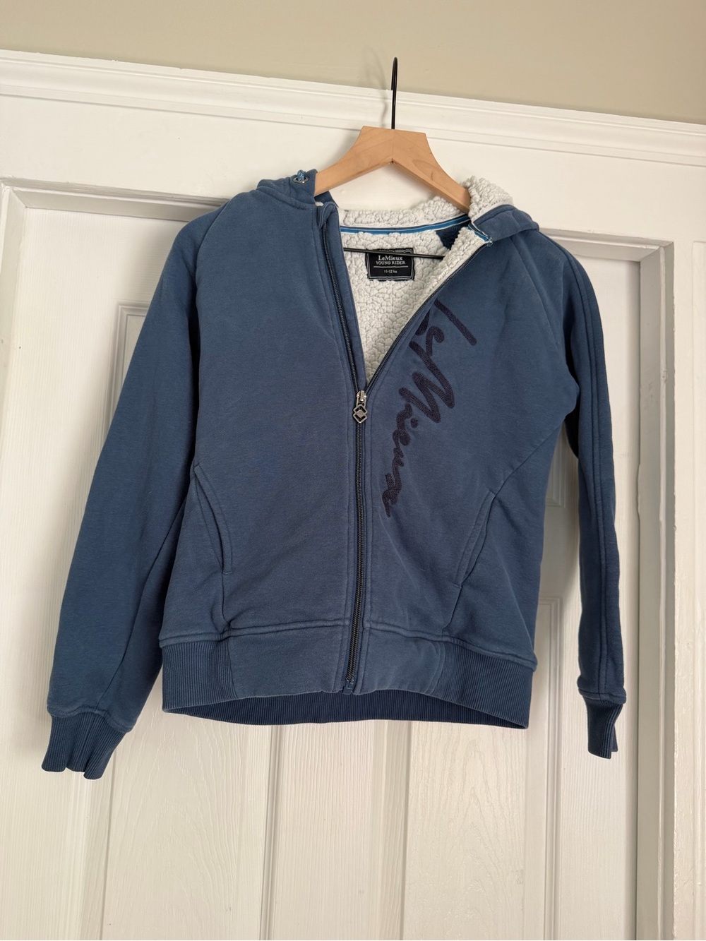 LeMieux Young Rider Hollie Sherpa Lined Hoodie Blue Size 11-12 Yrs